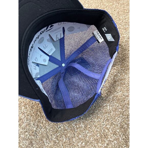 New Taylor Made Ventura Retro Trucker Hat light blue trucker Cap adjustable NEW - Picture 5 of 5